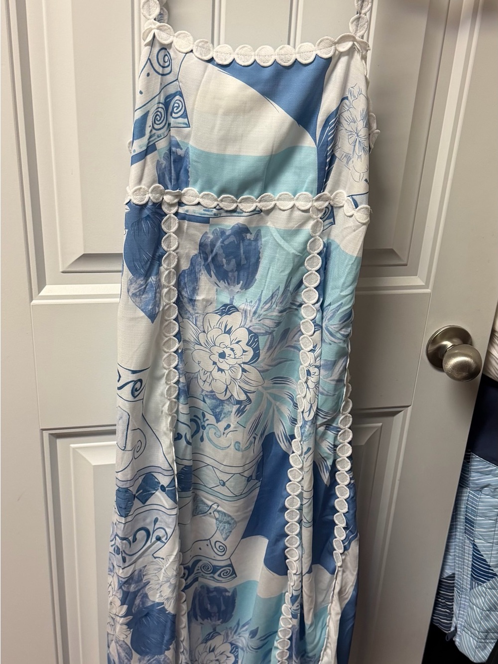 Blue & White Floral Maxi Dress